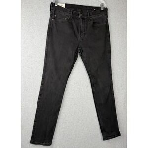 Abercrombie Fitch Men Dark Wash Button Fly Straight Leg Jeans W33 L32